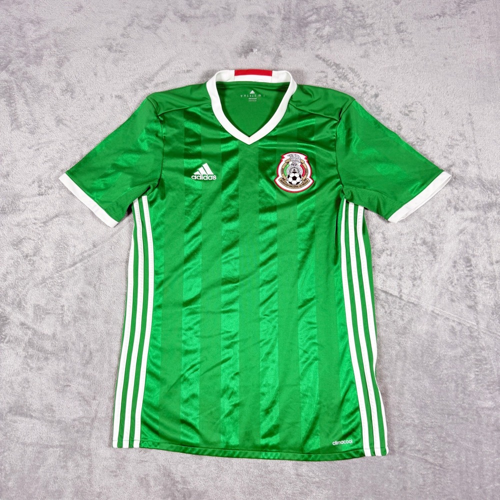 Adidas Mens Medium Mexico Soccer Jersey Green Home Kit Climacool 2016